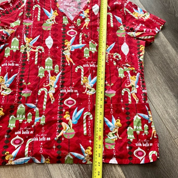 Tinker Bell Christmas Scrub Top by Disney Medical Nurse Dental Veterinarian - Picture 6 of 8